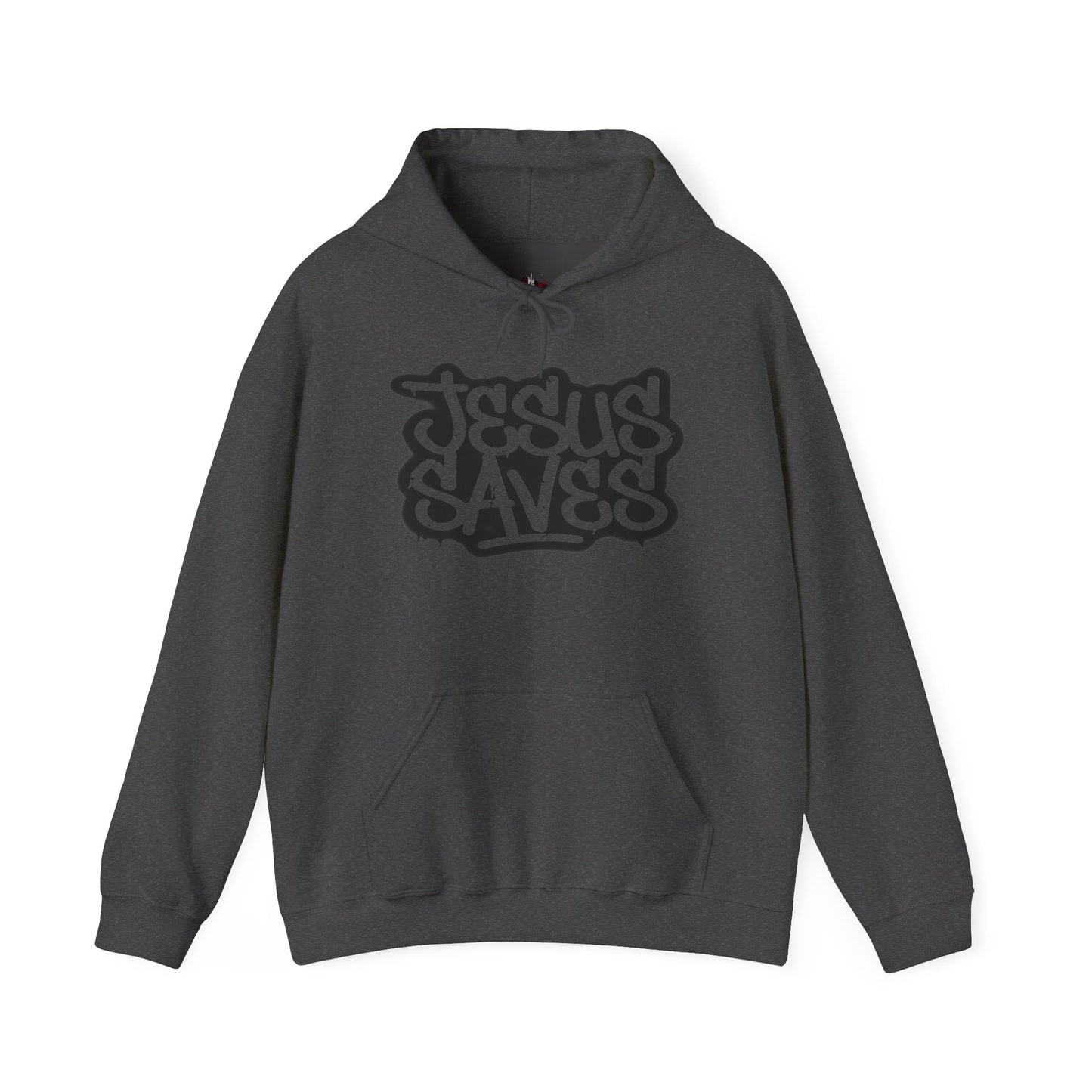 Jesus Saves graffiti hoodie front view white unisex  

