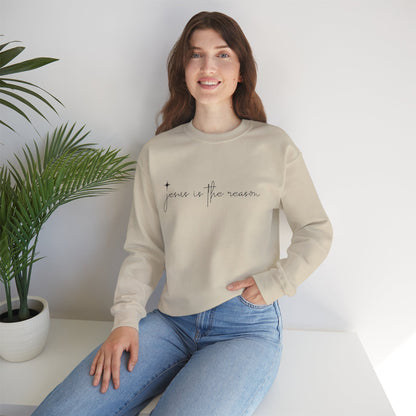 Jesus is the Reason Christmas Crewneck Sweatshirt Women Christian Holiday Gift