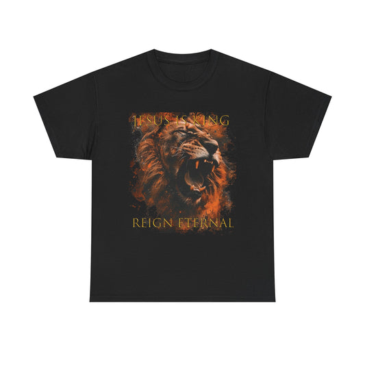 Jesus is King T-Shirt - Bold Christian Lion Design